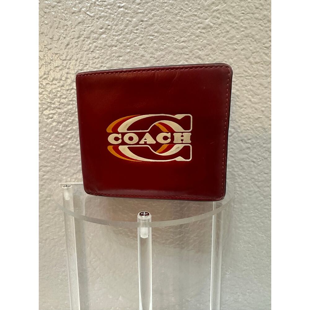 Coach Vintage 70s-Style Graphic Logo Billfold Wallet 🔴 - Picture 1 of 7